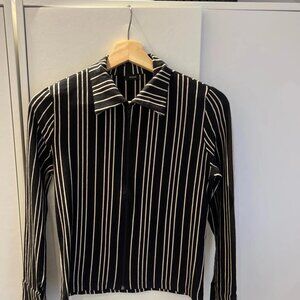 Vintage Y2K 90s 00d pinstripe zip shirt
